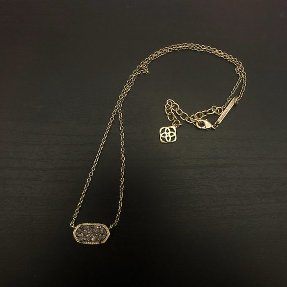 KENDRA SCOTT ELISA GOLD PENDANT IN PLATINUM DRUSY - Picture 1 of 7